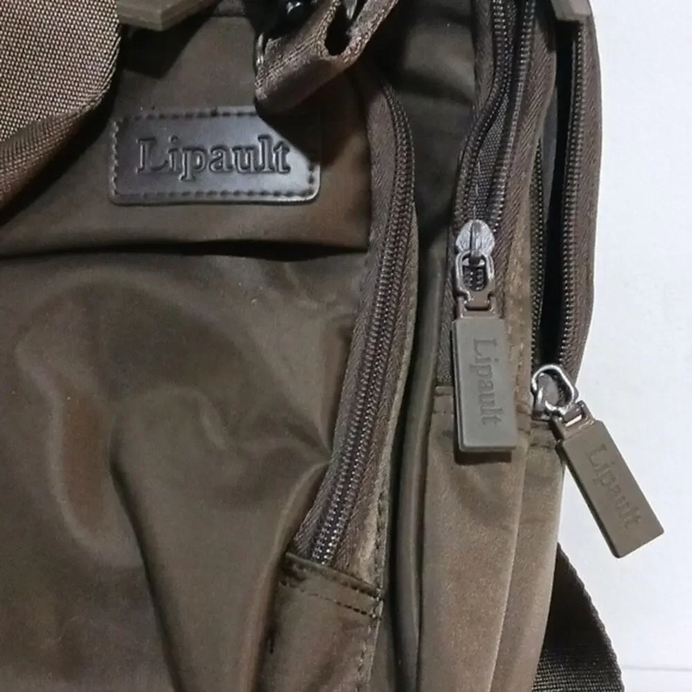 Lipault brown padded laptop bag EUC
